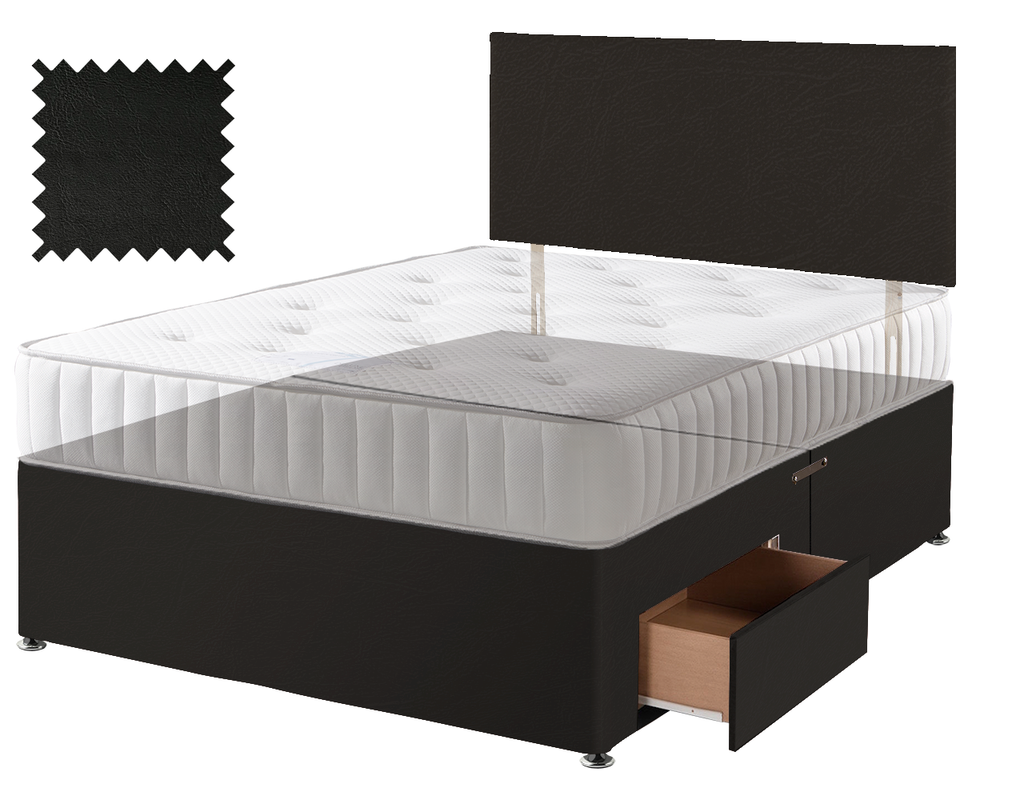 Toledo Black Faux Leather Contract Divan