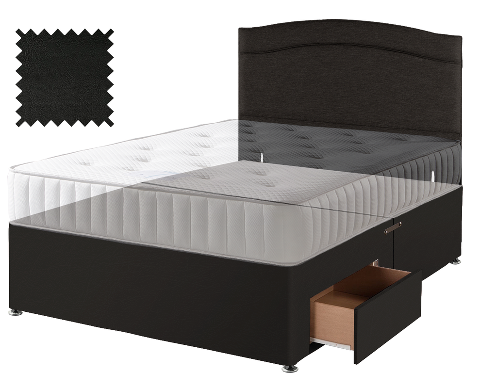 Toledo Black Faux Leather Contract Divan