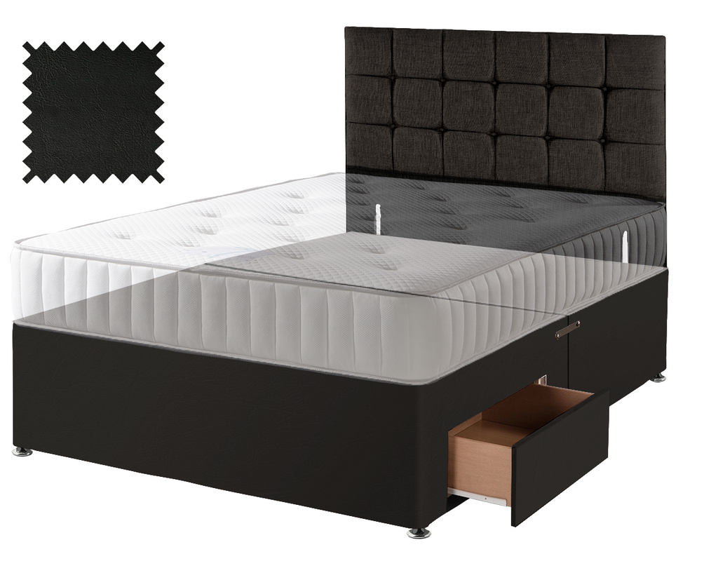 Toledo Black Faux Leather Contract Divan
