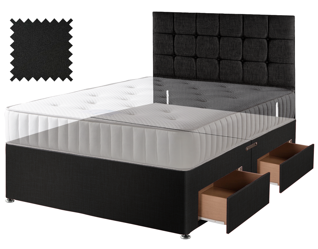 Toledo Black Faux Leather Contract Divan