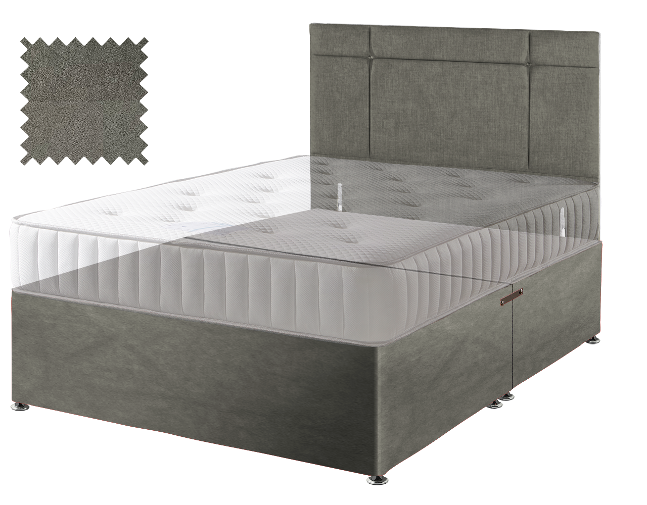 Grey Suede Contract Divan