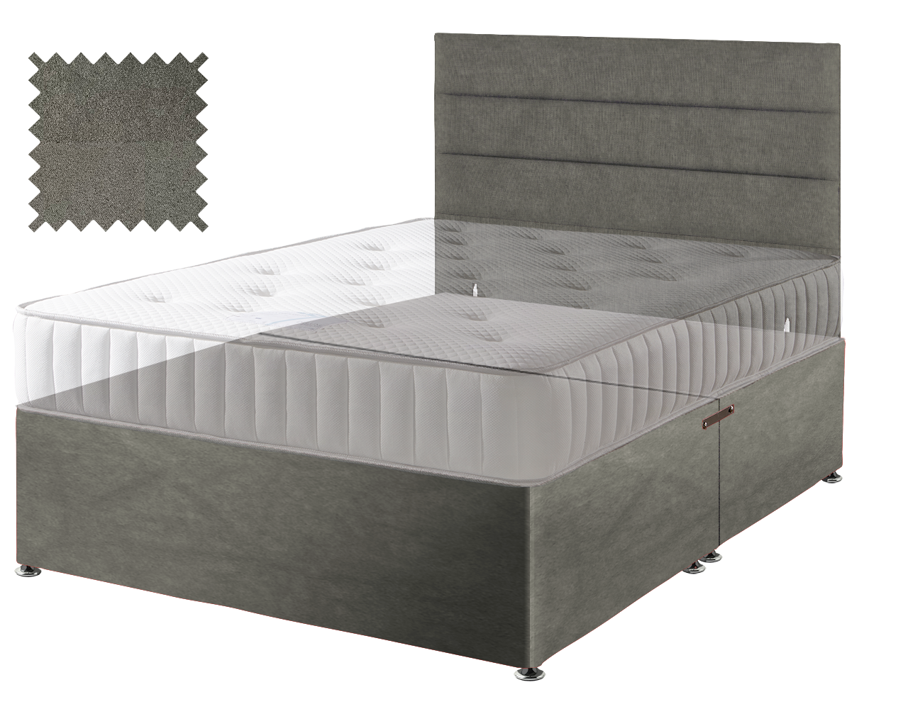 Grey Suede Contract Divan