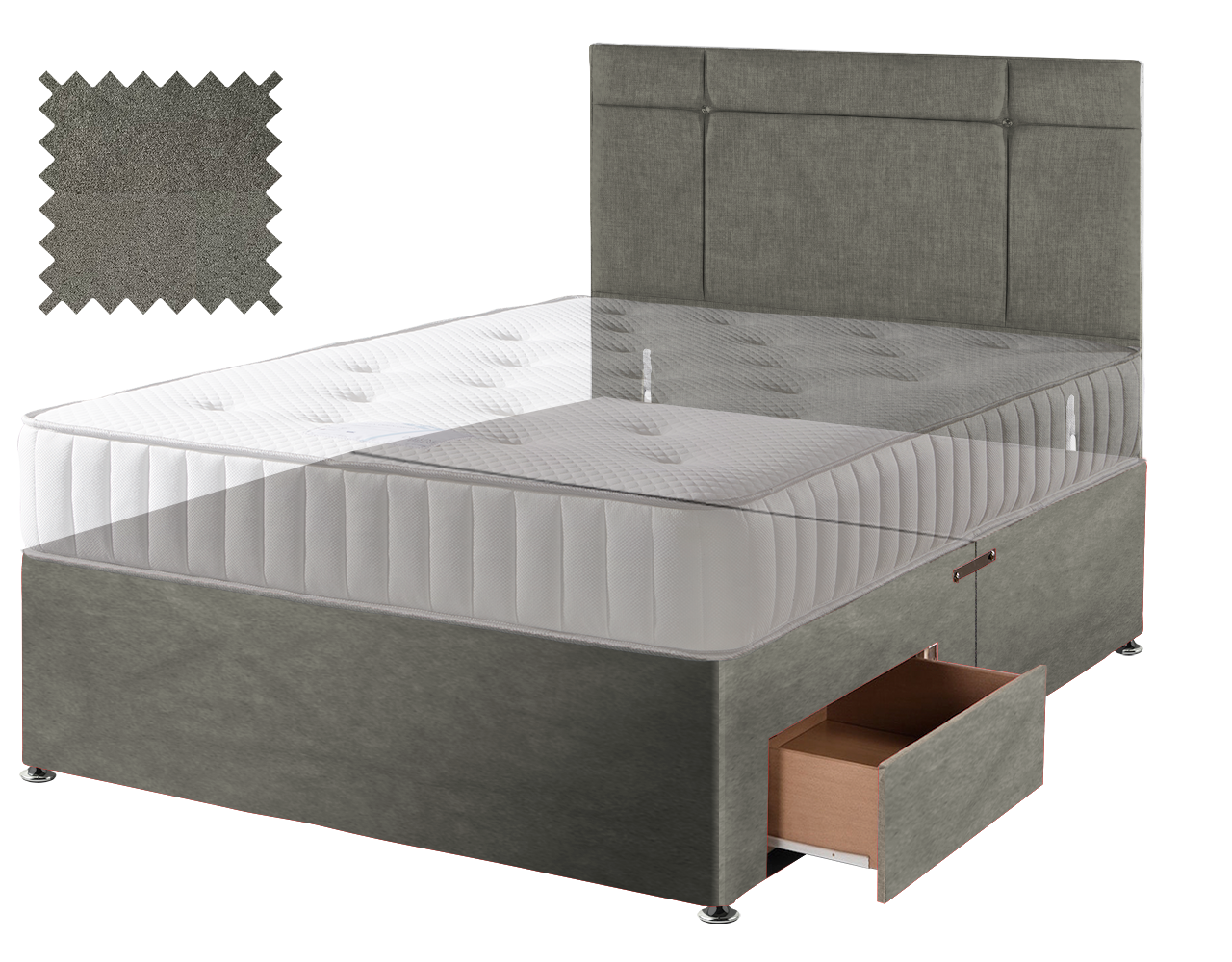 Grey Suede Contract Divan