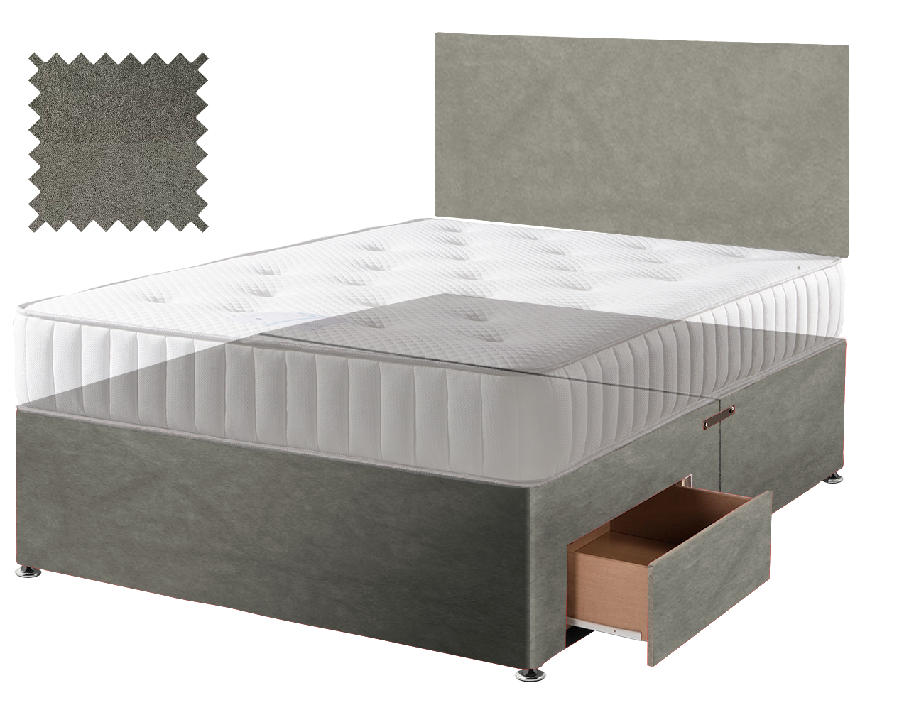 Grey Suede Contract Divan