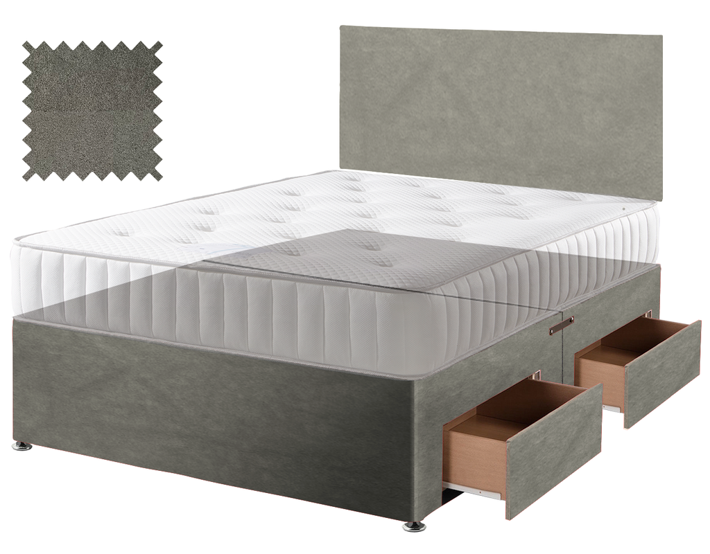 Grey Suede Contract Divan