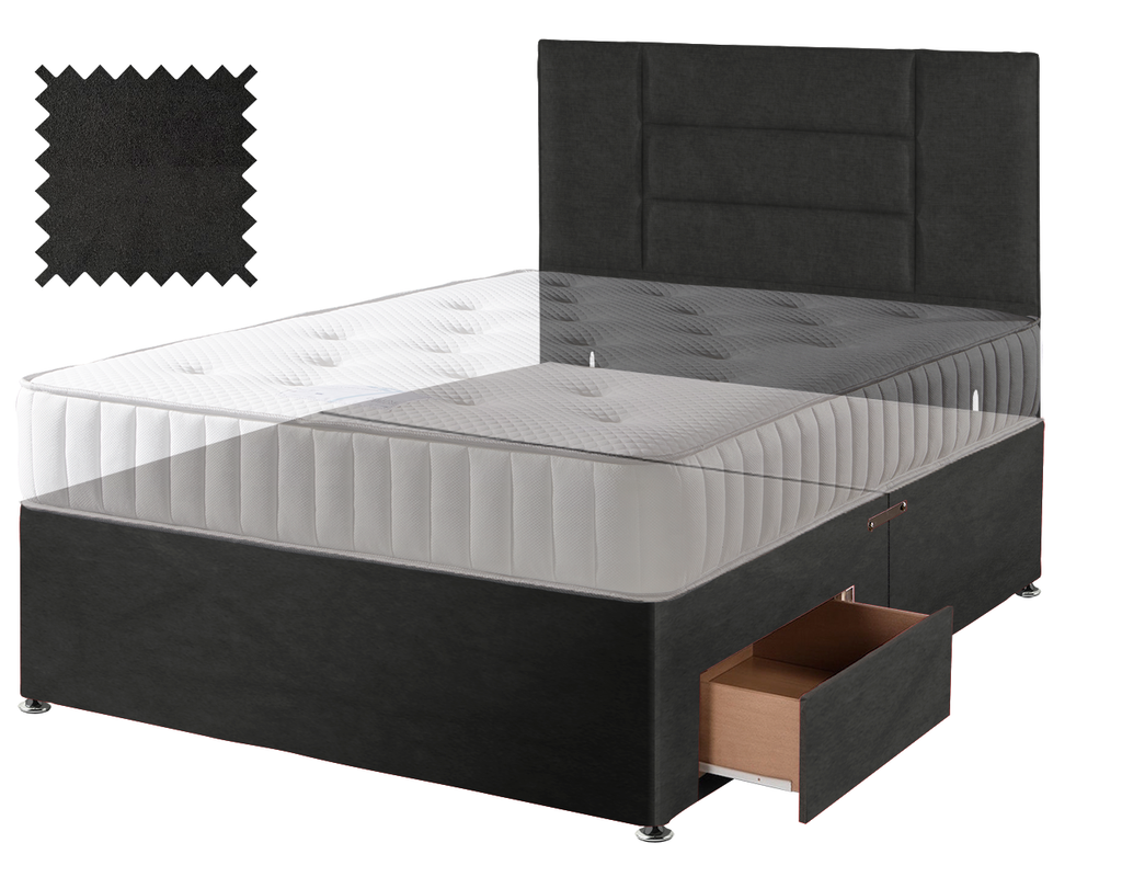 Black Suede Contract Divan