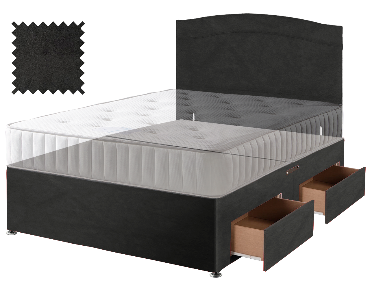 Black Suede Contract Divan