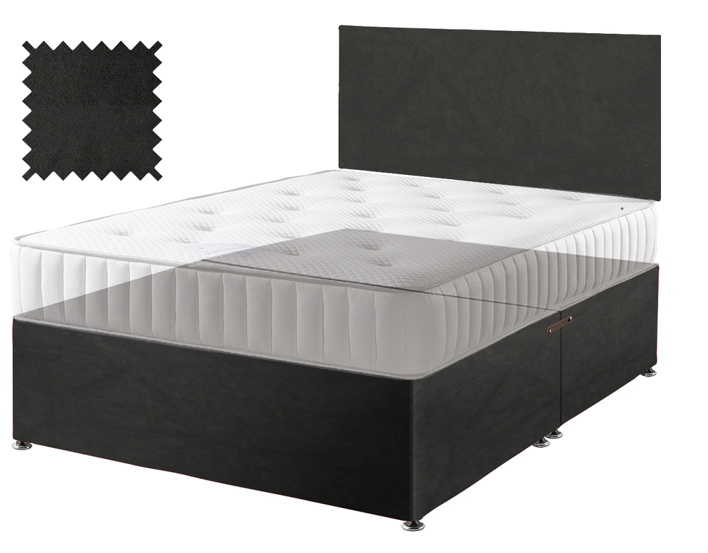 Black Suede Contract Divan