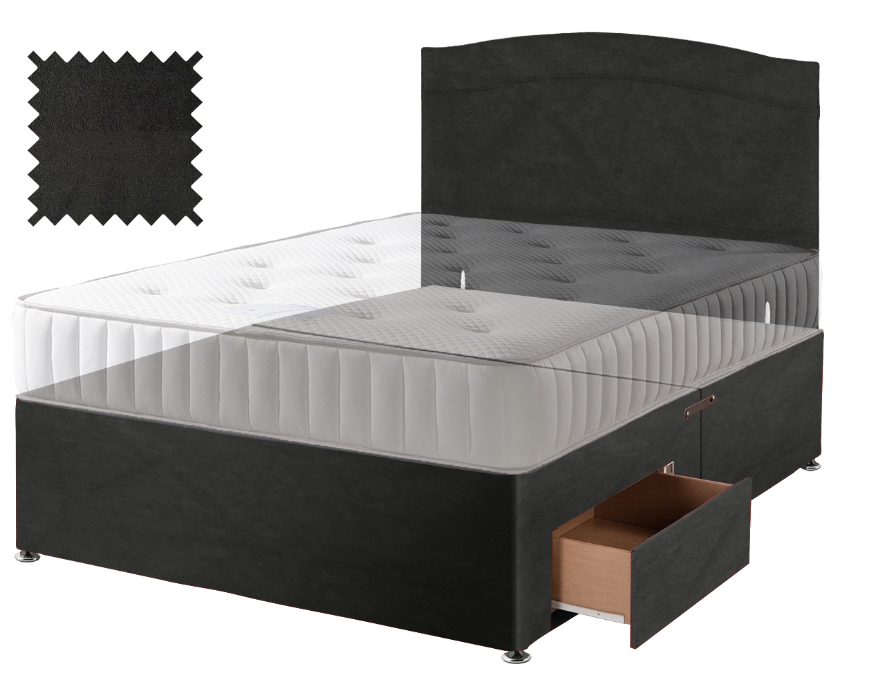 Black Suede Contract Divan
