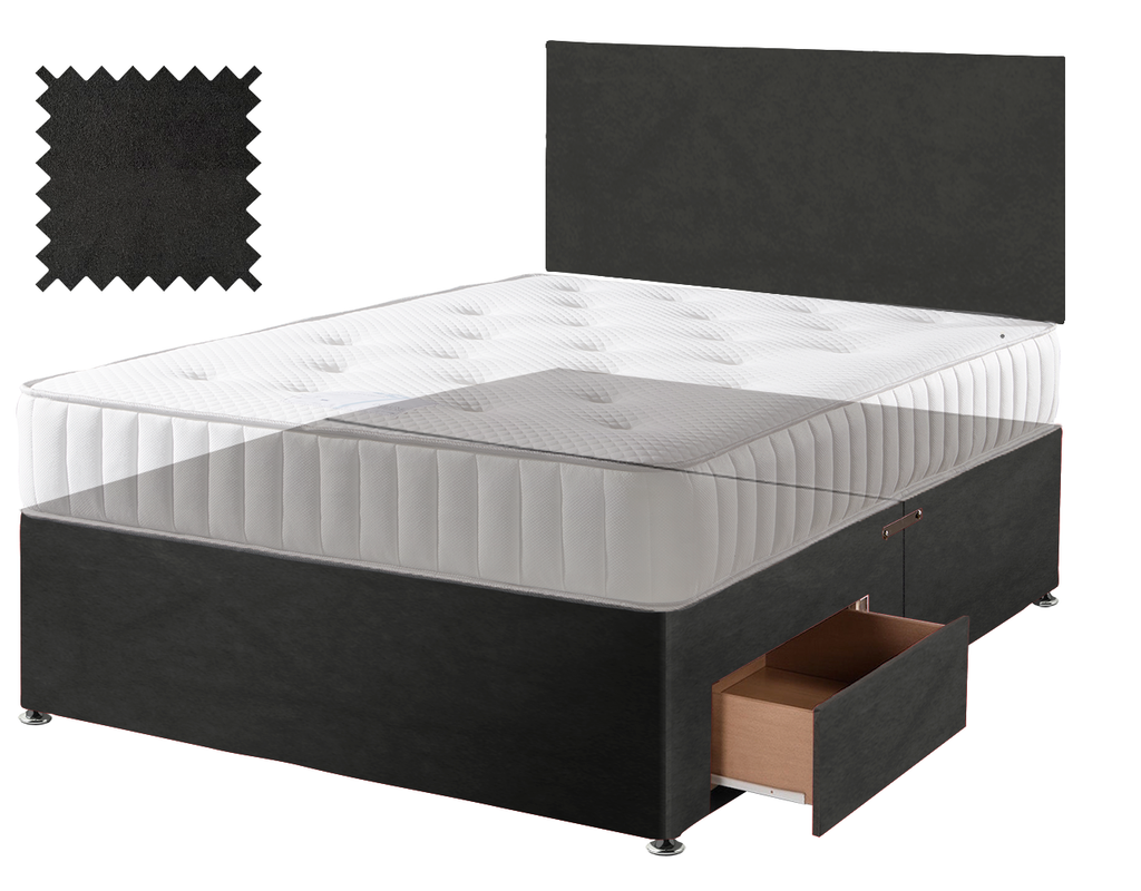 Black Suede Contract Divan