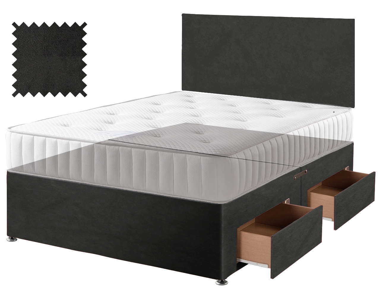 Black Suede Contract Divan