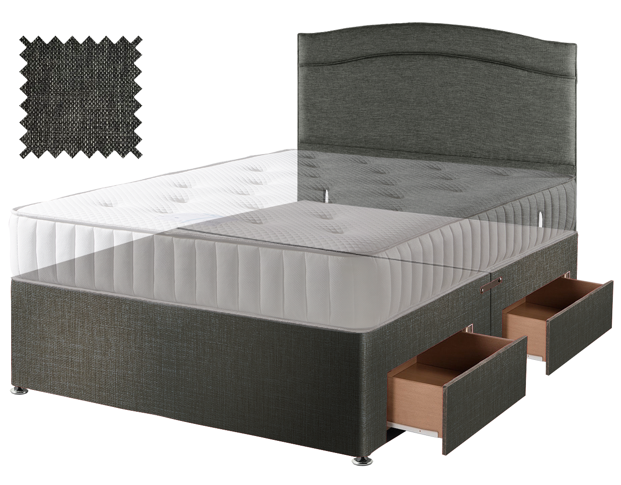 Linoso Charcoal Contract Divan