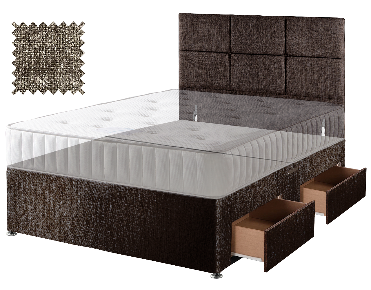 Premium Hopsack Mocha Contract Divan