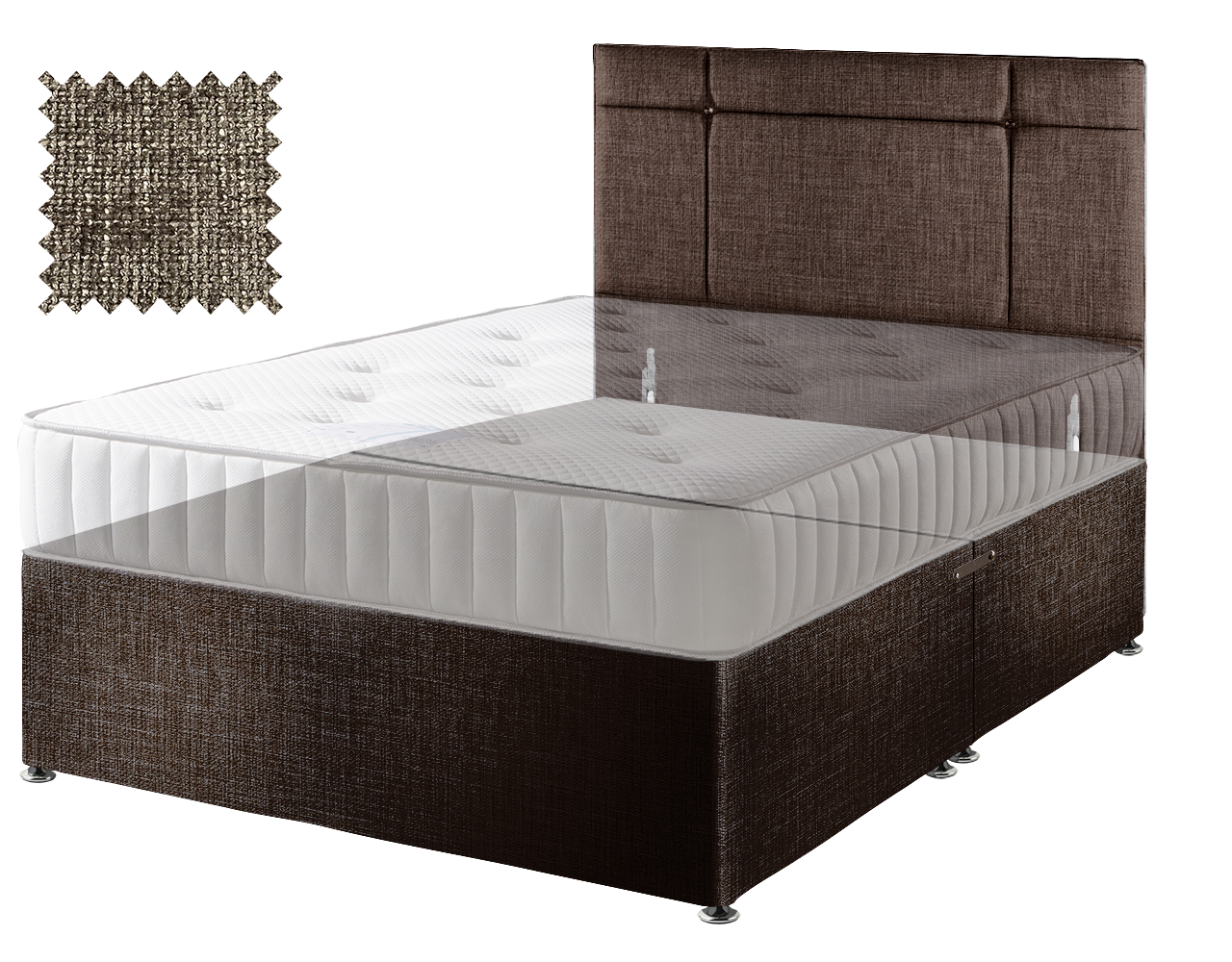 Premium Hopsack Mocha Contract Divan