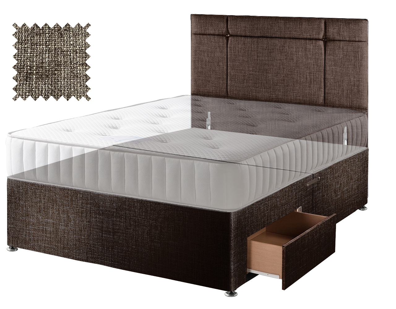Premium Hopsack Mocha Contract Divan