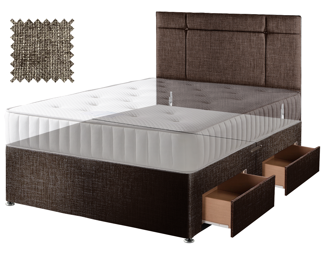 Premium Hopsack Mocha Contract Divan