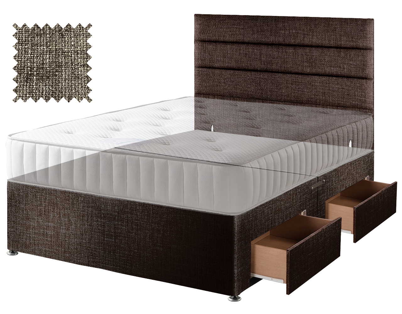 Premium Hopsack Mocha Contract Divan