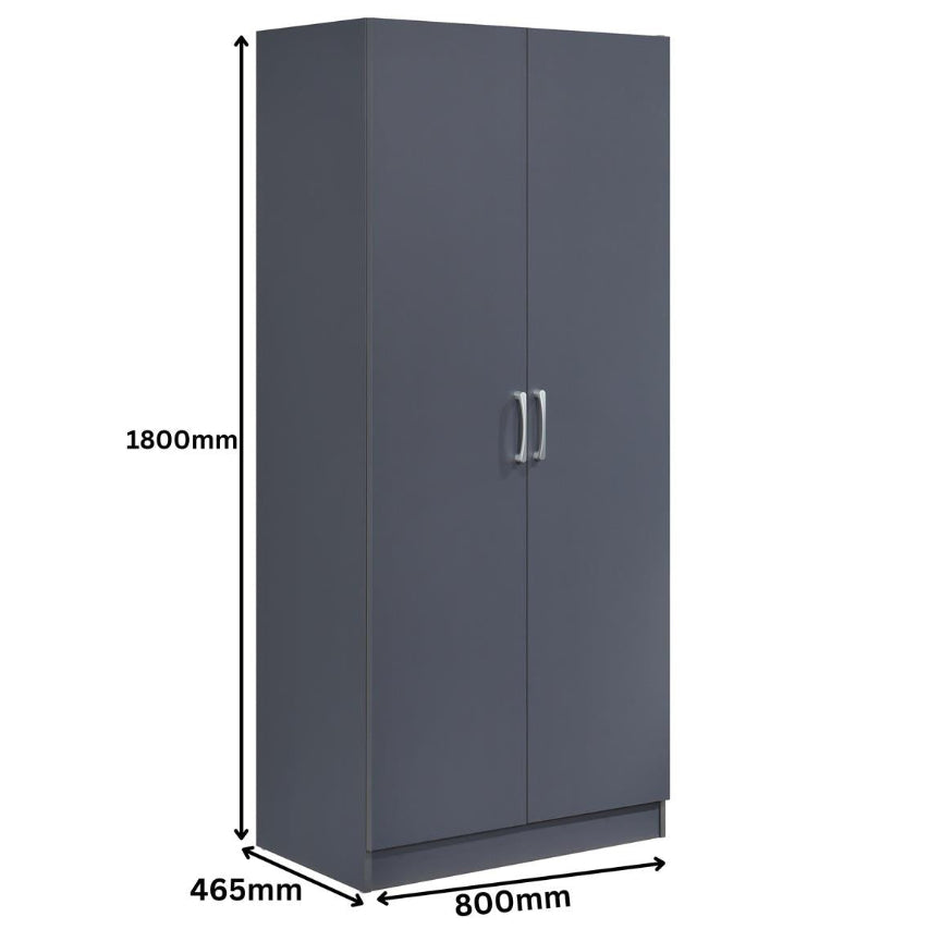 Highbury 2 Door Double Wardrobe & 1 Drawer Bedside 3 Piece Bedroom Set