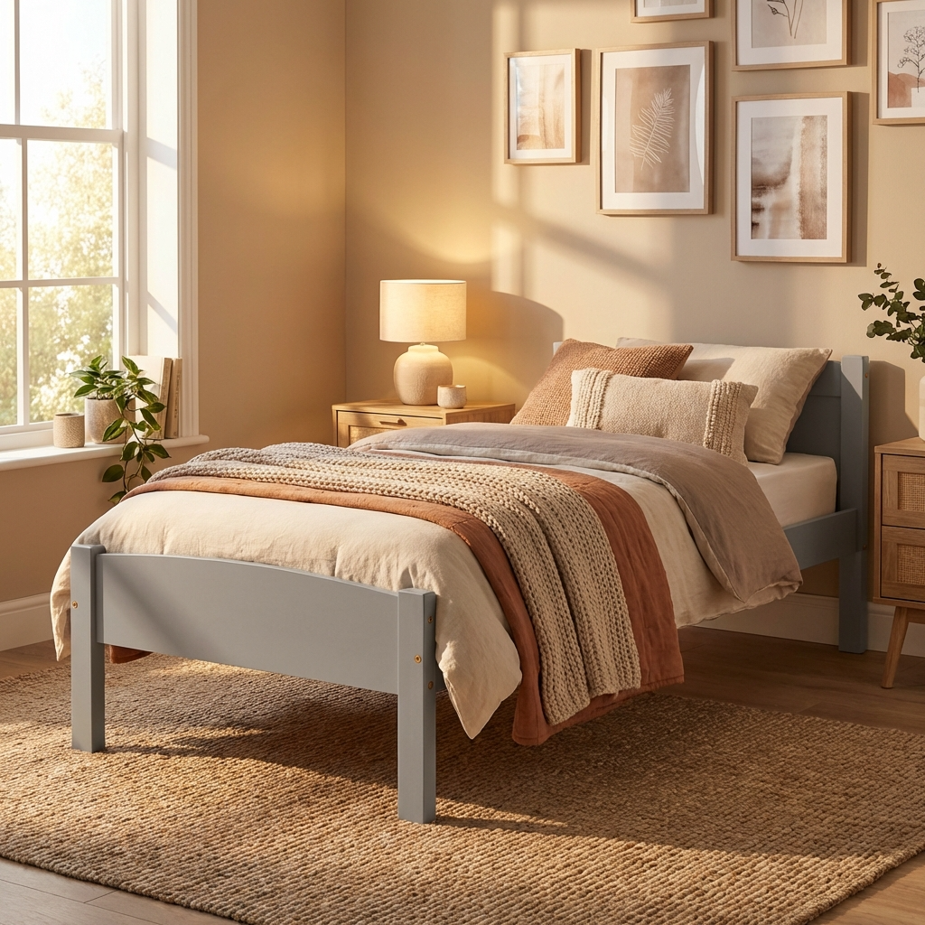 Amber Wooden Bed Frame