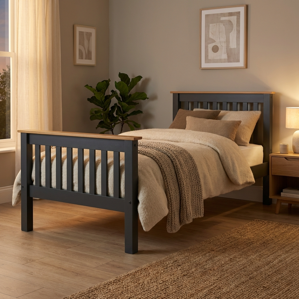 Monaco High Foot End Wooden Bed Frame