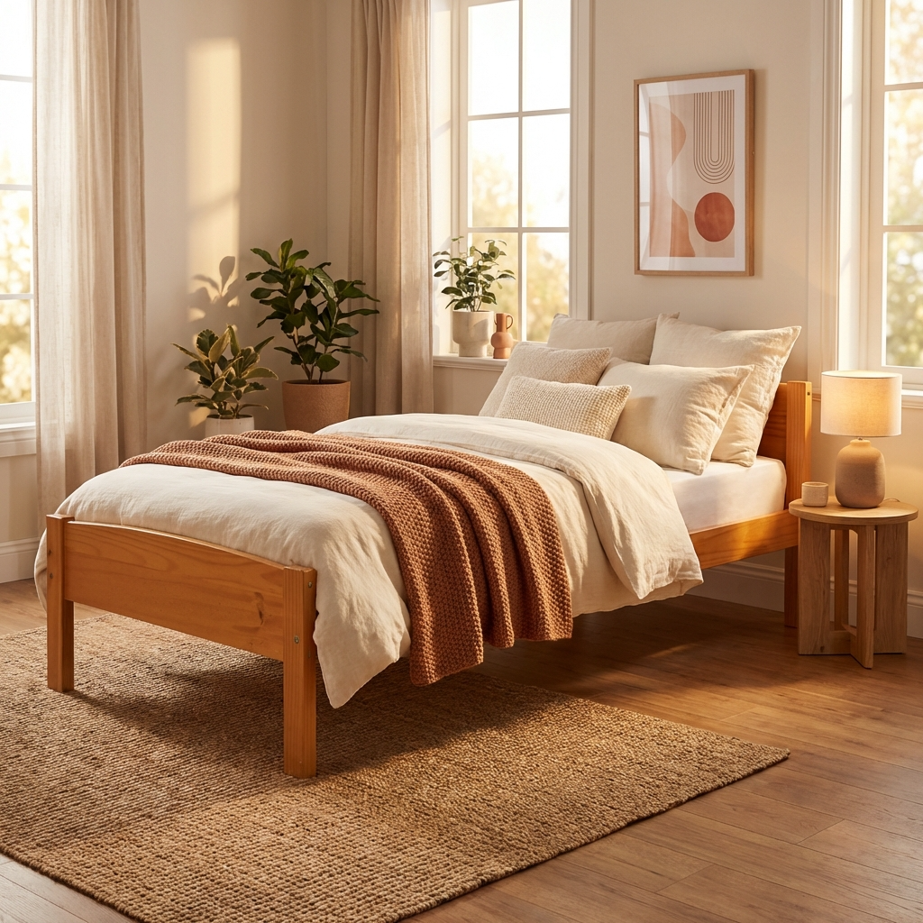 Amber Wooden Bed Frame