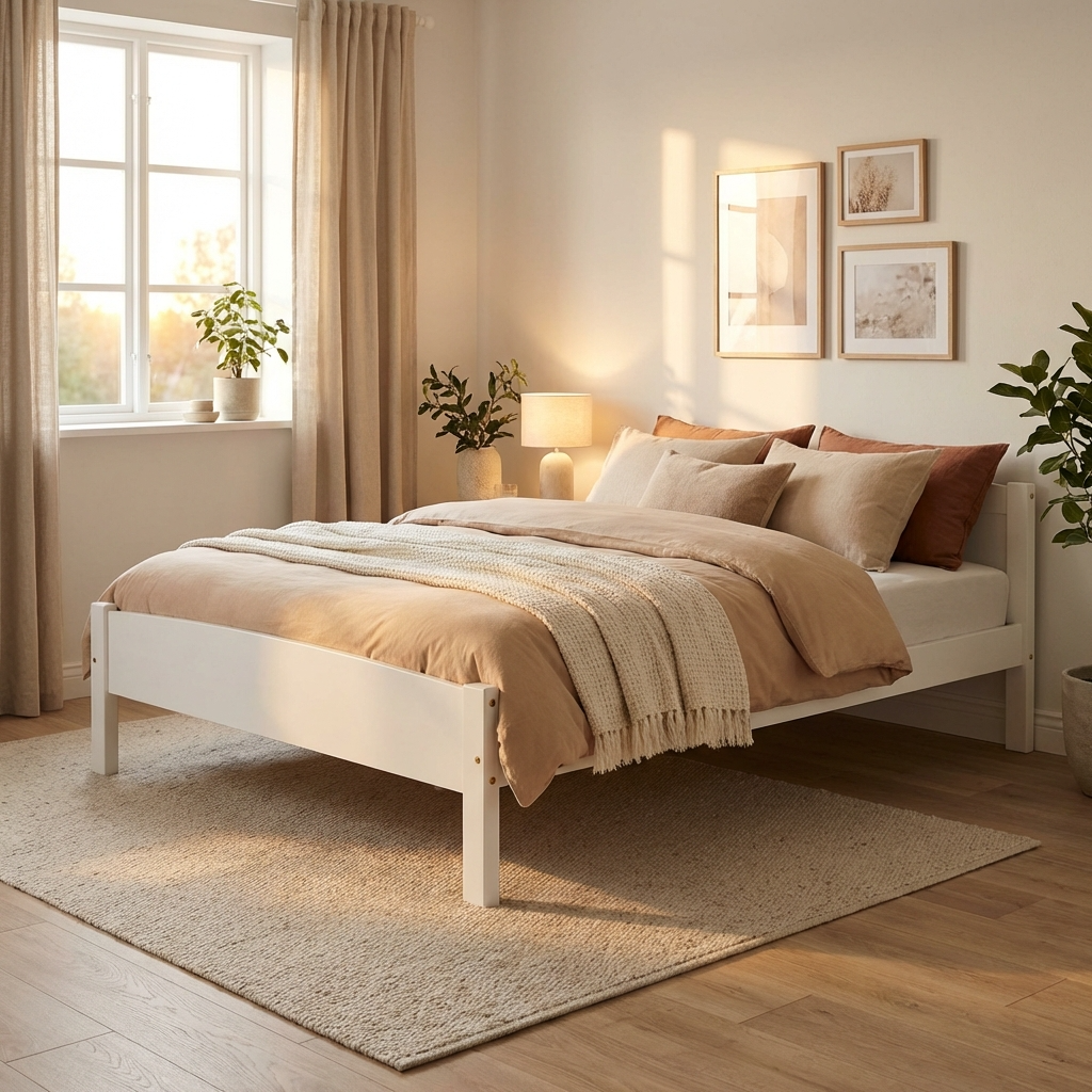 Amber Wooden Bed Frame
