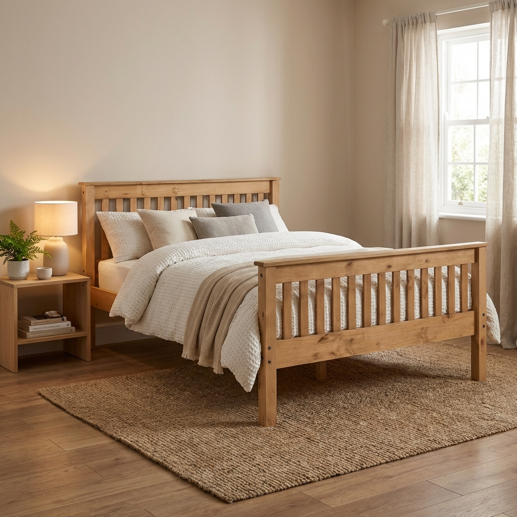 Monaco High Foot End Wooden Bed Frame