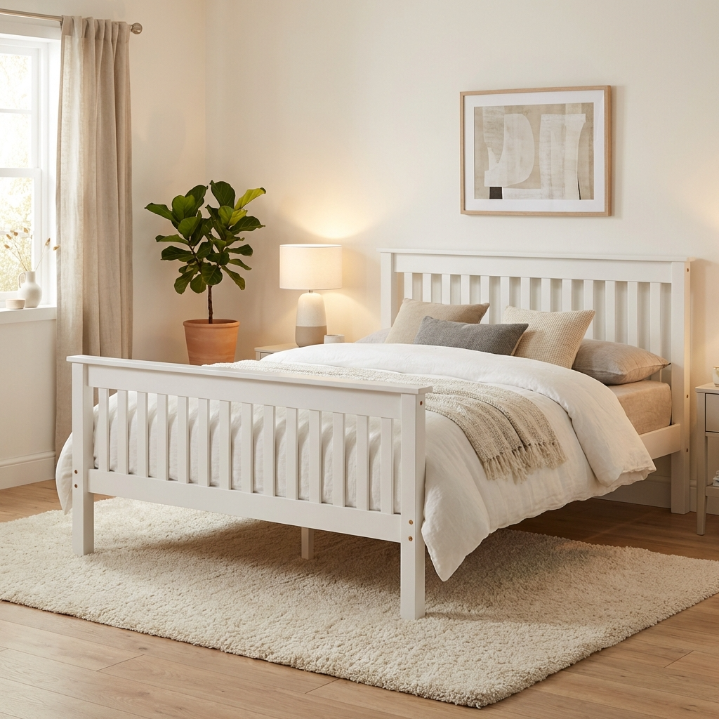Monaco High Foot End Wooden Bed Frame