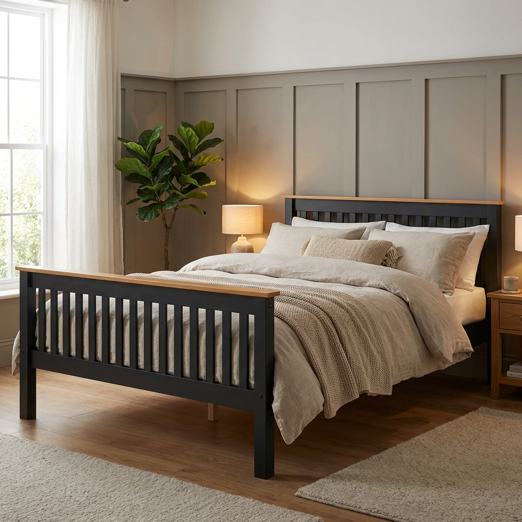 Monaco High Foot End Wooden Bed Frame