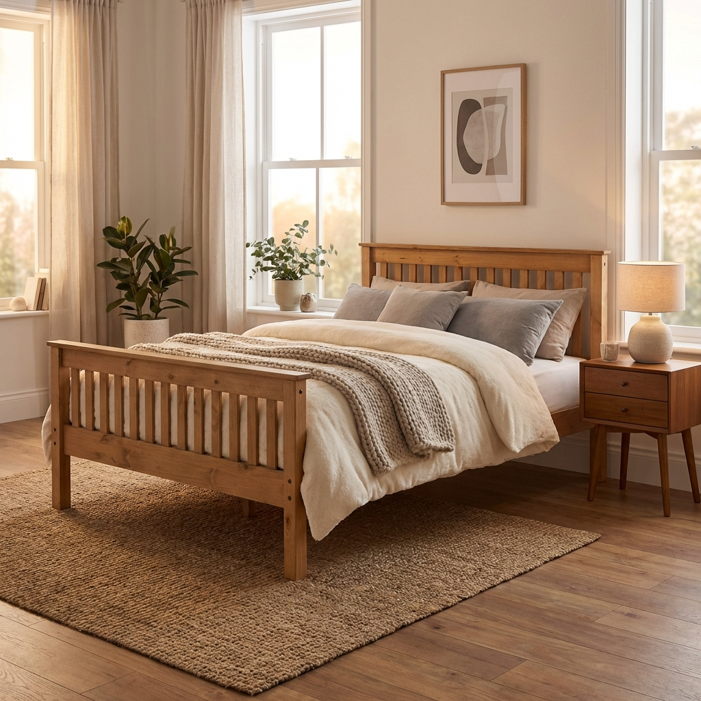 Monaco High Foot End Wooden Bed Frame