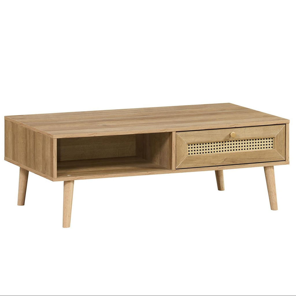 Manila Rattan Effect Coffee Table with Storage Drawer