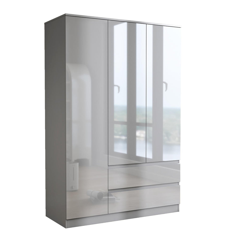 Soho 3 Door Wardrobe & 4 Drawer Chest High Gloss 3 Piece Bedroom Set