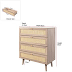 Willow Rattan 3 Door Wardrobe 3 Piece Bedroom Set