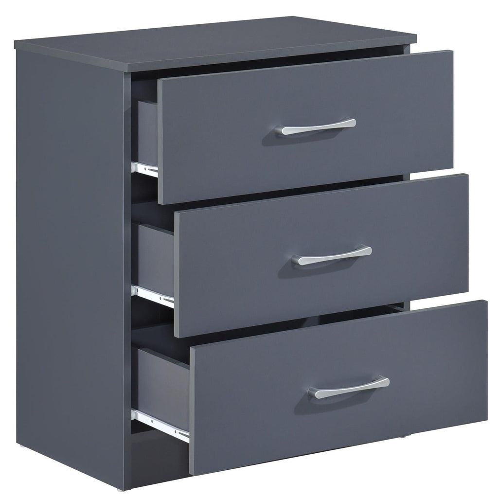 Highbury 3 Drawer Chest of Drawers & 1 Drawer Bedside 3 Piece Bedroom Set