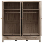 Willow Rattan 4 Door Wardrobe with 2 Drawers