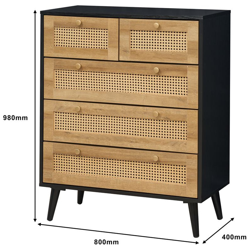 Manila Rattan 2 Door Wardrobe 3 Piece Bedroom Set