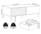 Miami Ridged 2 Drawer Fluted Coffee Table