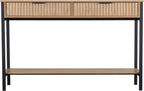 Miami Ridged 2 Drawer Fluted Console Table with Open Shelf