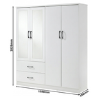 Paddington 4 Door 2 Drawer Mirrored Wardrobe