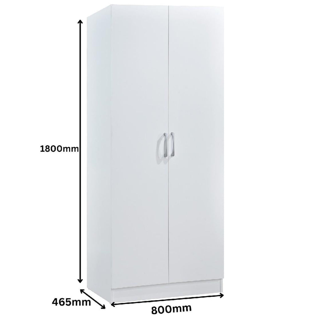 Highbury 2 Door Double Wardrobe & 1 Drawer Bedside 2 Piece Bedroom Set