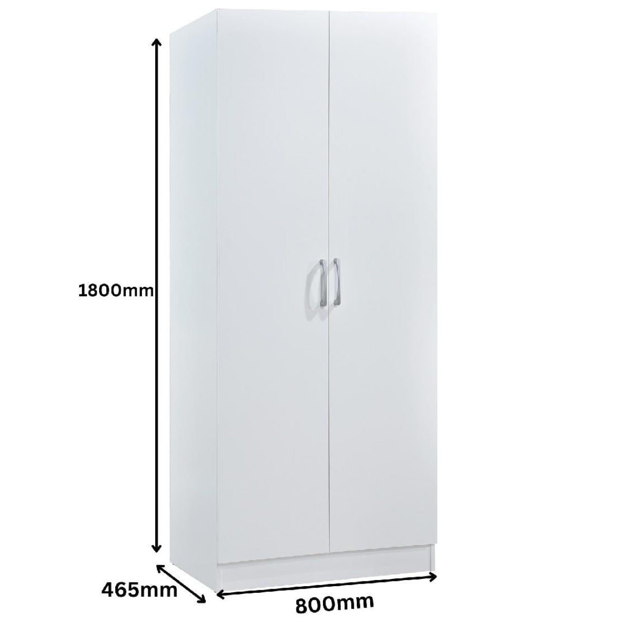 Highbury 2 Door Double Wardrobe & 1 Drawer Bedside 2 Piece Bedroom Set