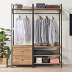 Alva Open Wardrobe Set with 2 Drawers & 4 Shelves