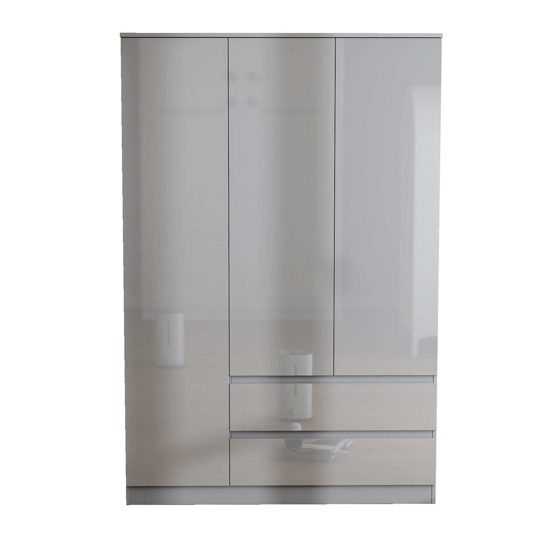 Soho 3 Door Wardrobe & 4 Drawer Chest High Gloss 3 Piece Bedroom Set