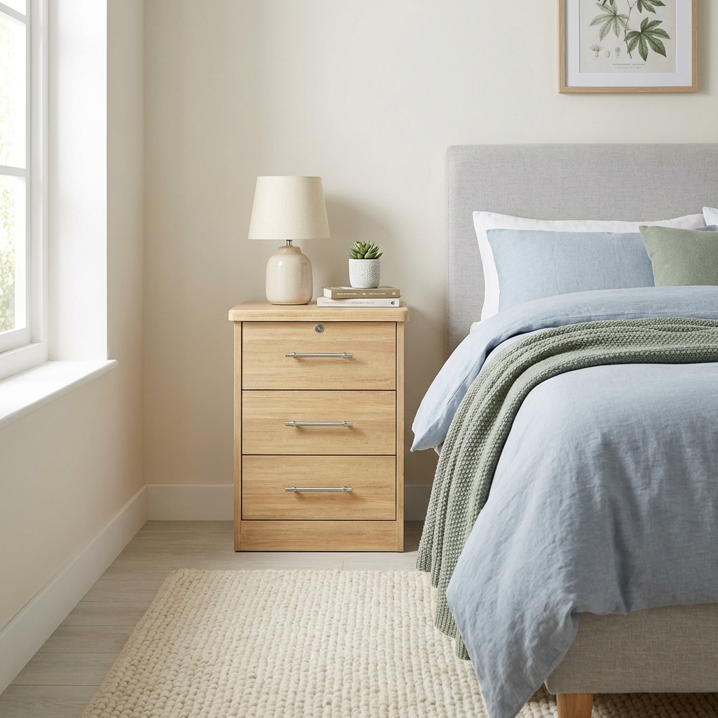 Karwell 3 Drawer Bedside Table