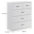 Paddington 3+2 Drawer Chest 3 Piece Bedroom Set