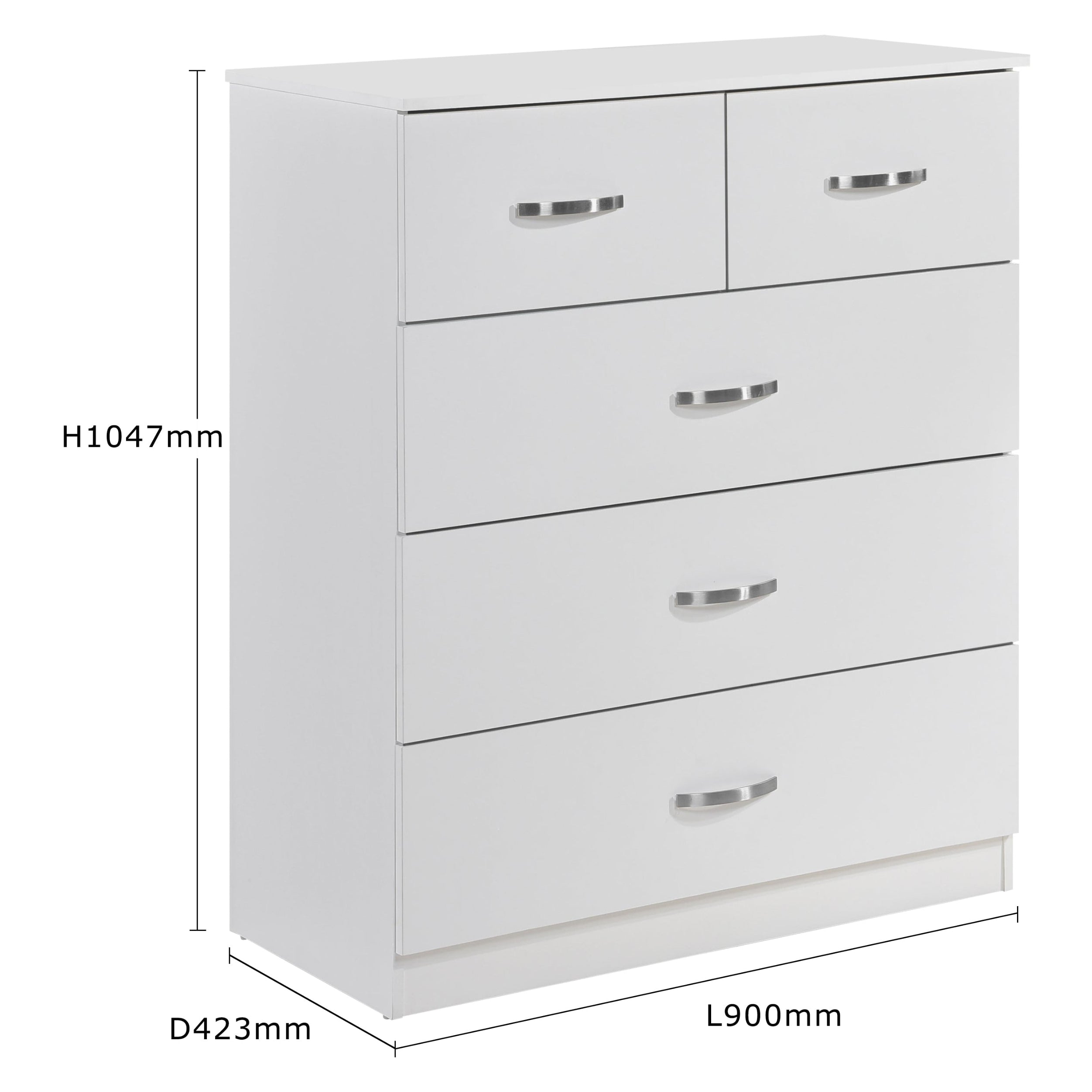 Paddington 3+2 Drawer Chest 3 Piece Bedroom Set