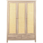 Willow Rattan 3 Door Wardrobe 3 Piece Bedroom Set