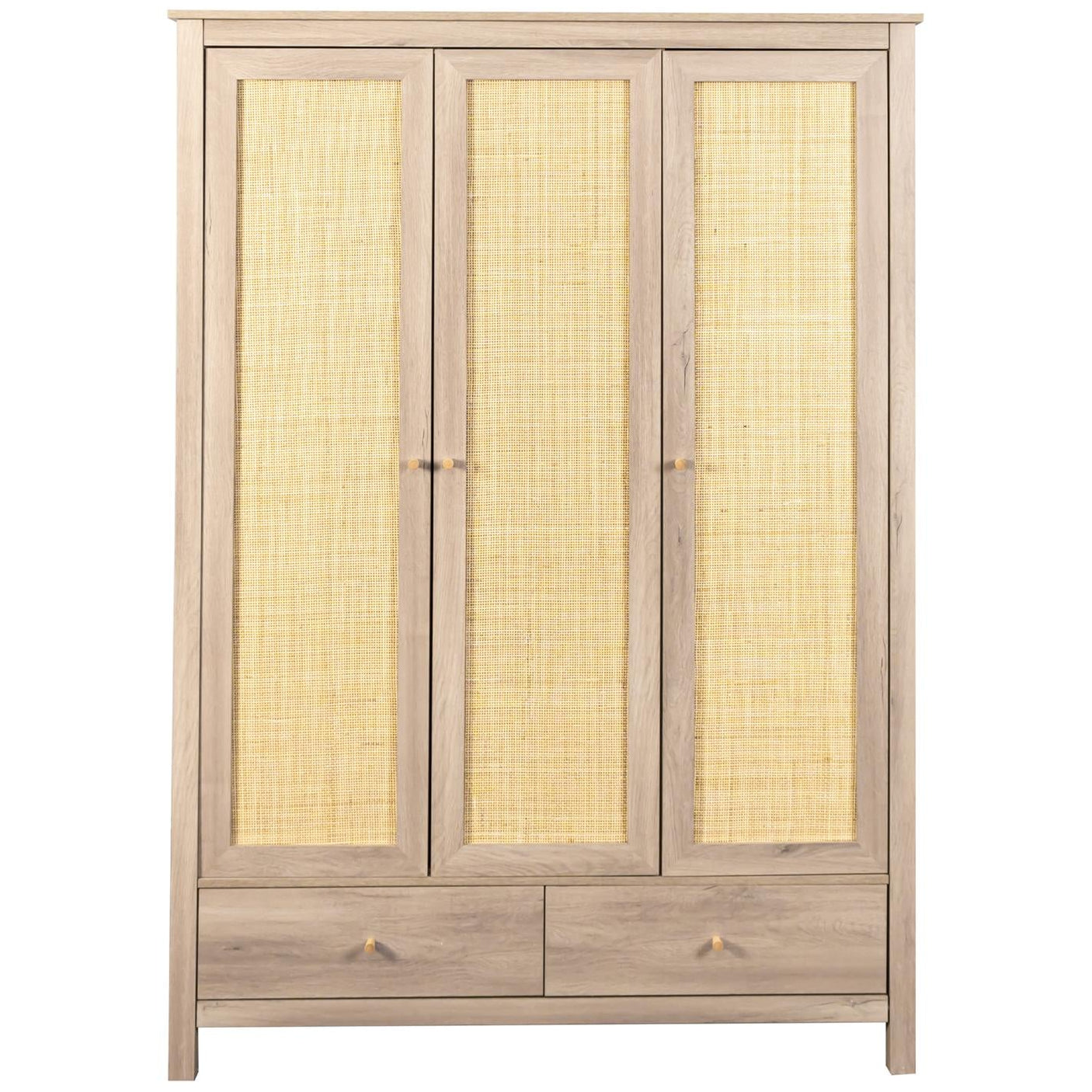 Willow Rattan 3 Door Wardrobe 3 Piece Bedroom Set