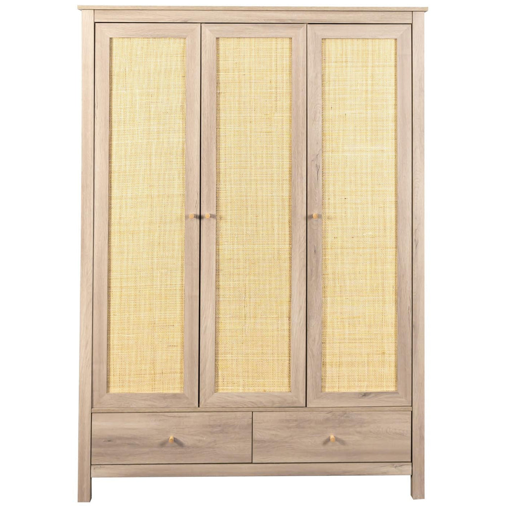 Willow Rattan 3 Door Wardrobe 3 Piece Bedroom Set
