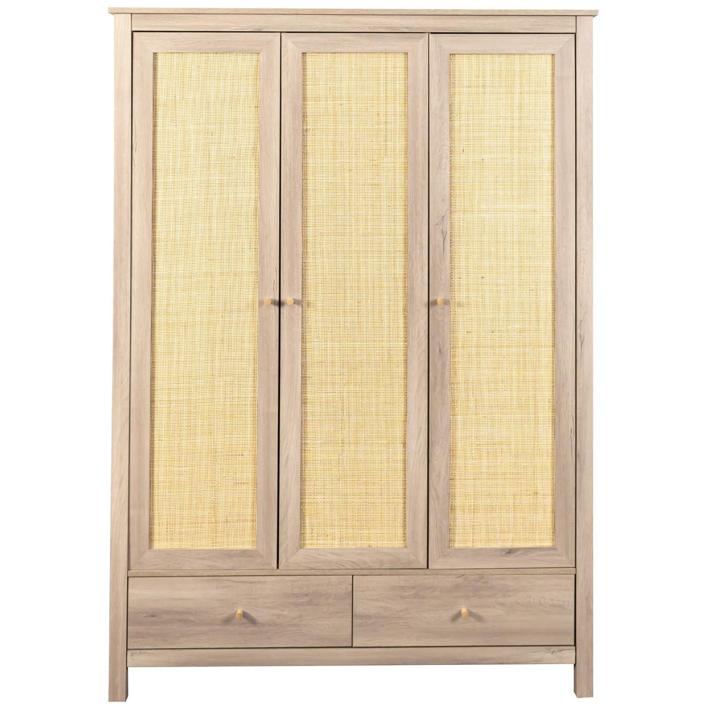 Willow Rattan 3 Door Wardrobe 3 Piece Bedroom Set